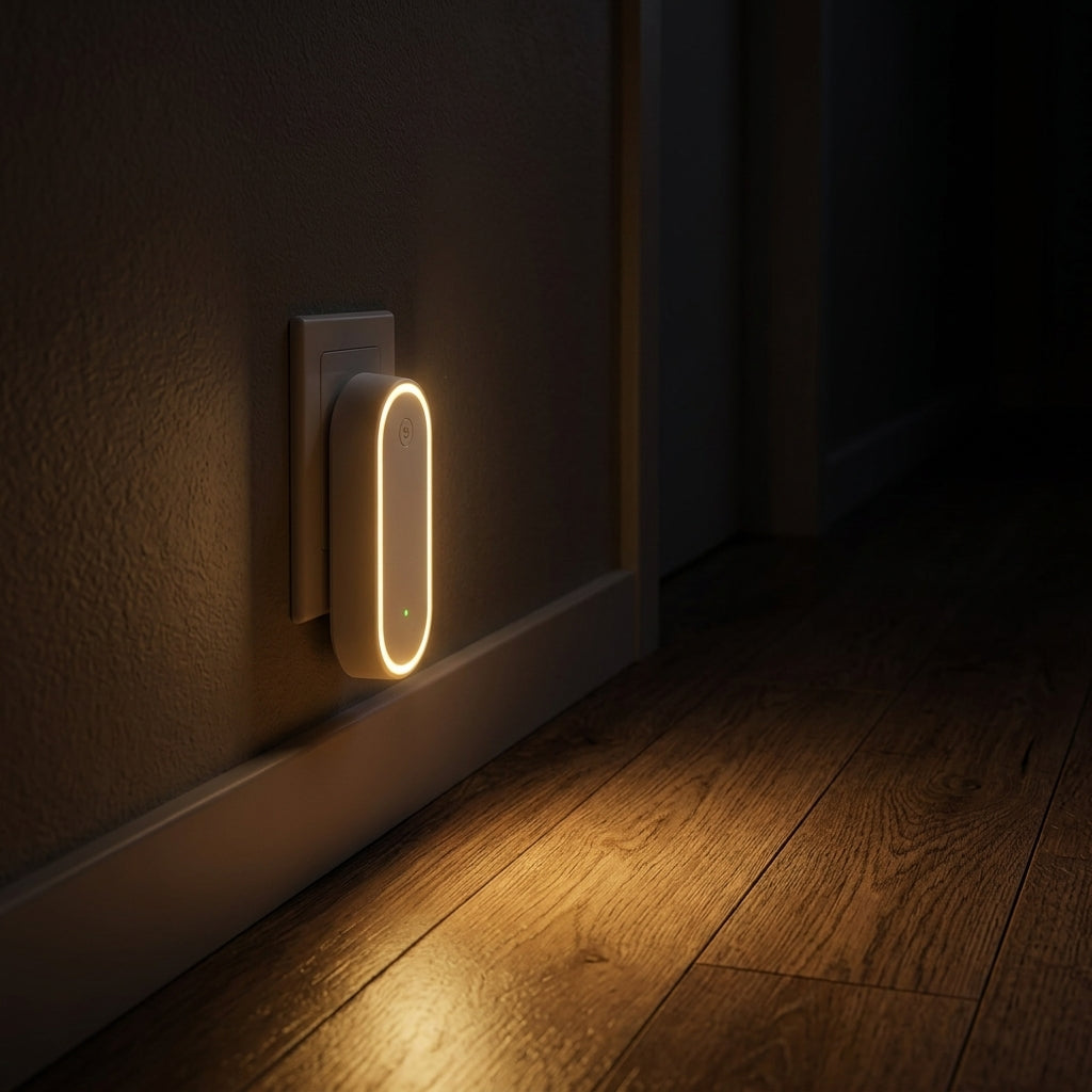 優しい光のLEDフットライト搭載
